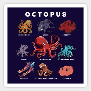 Kawaii Octopuses of the World Magnet